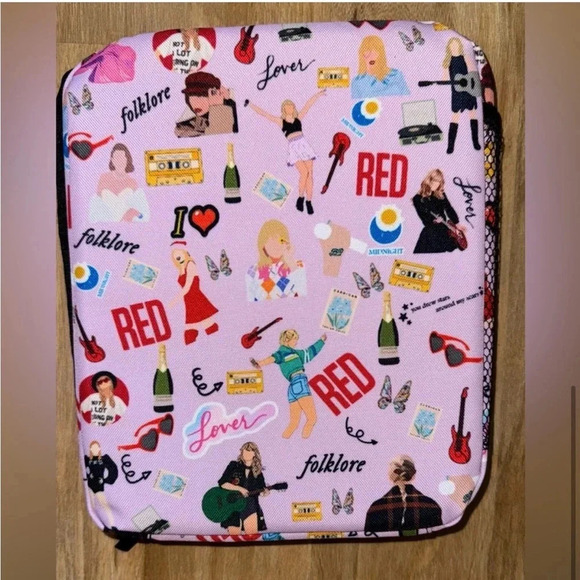 TAYLOR SWIFT SWIFTIE LUNCH PAIL BAG MAKEUP PINK ERAS 1989 POETS TRAVEL SHOWGIRL - Picture 5 of 5